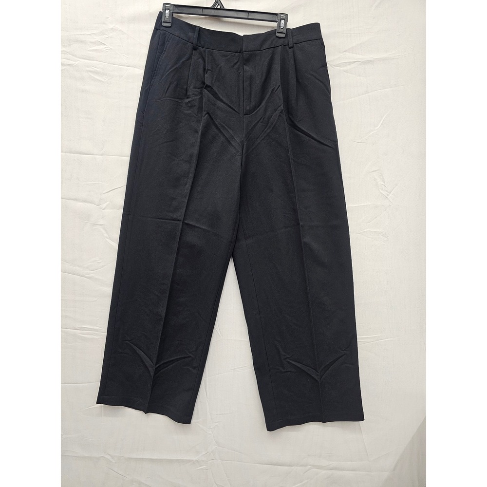 Steve Madden Black Wide Leg Pleated Trousers XL DM43408W New
